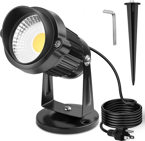 Ourleeme Spot Lights Outdoor - 6W 120V Waterproof Outdoor Spotlight For Yard Landscape Lighting Mini Led Spotlights Uplighting Indoor Plant Spotlight Accent Lights For Outdside (Warm Light)