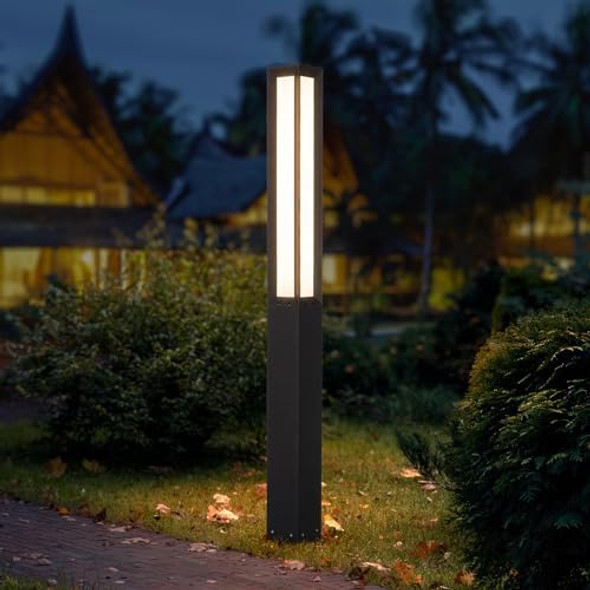 Modern Outdoor Pathway Light 71'' Landscape Path Lights Ip54 Waterproof Bollard Lighting Exterior Garden Floor Lamp Aluminum High Voltage Driveway Light For Lawn Patio Yard Walkway