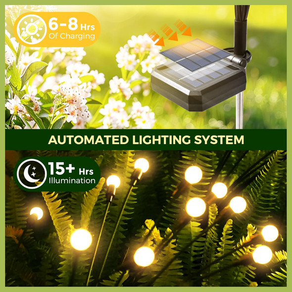 Solar Garden Lights 40 Led Firefly Garden Lights Solar Outdoor Solar Lights For Outside Sway By WindSolar Lights Outdoor Waterproof For Christmas Yard Patio Pathway Decoration (4 Pack)