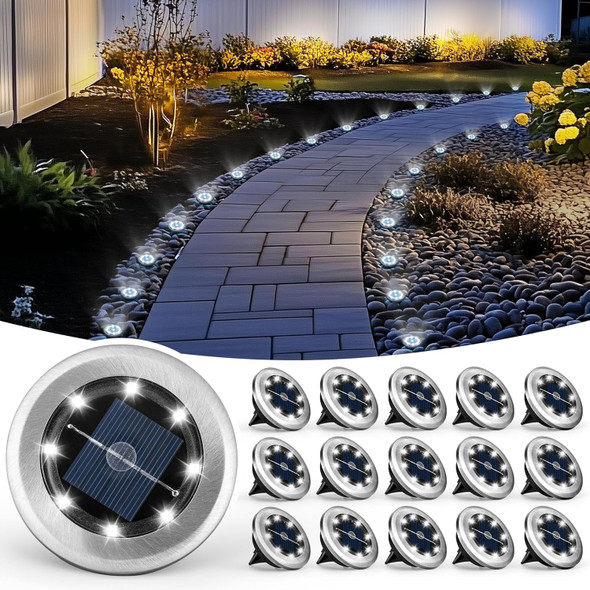 Mini Solar Ground Lights 12 Pack Solar Powered Pathway Lights Waterproof Outdoor Light For Garden Driveway Walkway Backyard Patio (Cool White) Mini Solar Ground Lights 12 Pack Solar Powered Pathway Lights Waterproof Outdoor Light For Garden Driveway Walkway Backyard Patio (Cool White)
