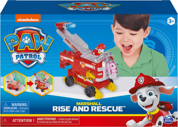 Paw Patrol Marshall Rise And Rescue Transforming Toy Car With Action Figures And Accessories Kids Toys For Ages 3 And Up