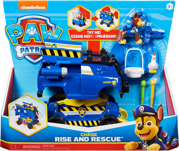 Paw Patrol Chase Rise And Rescue Transforming Toy Car With Action Figures And Accessories Kids’ Toys For Ages 3 And Up