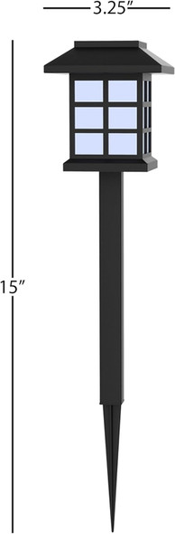 6-Piece Solar Outdoor Lights Set - Weather-Resistant Outdoor Lighting For Path Landscaping And Driveway - Led Light Fixtures By Pure Garden (Black)