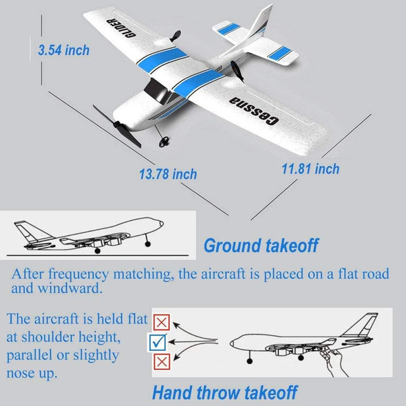 Qt Rc Plane 2.4Ghz 2 Channel Remote Control Airplane Ready To FlyDurable Epp Foam Rc Aircraft For Adults And Beginner Easy & Ready To Fly Great Toy For Kids (Blue)