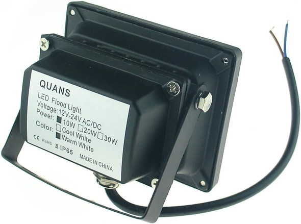 Quans 10W 12V 24V Dc Ac Low Voltage Led Flood Light Lamp Floodlight Security Outdoor Waterproof Ultra Bright Black 4 Pack Cool White