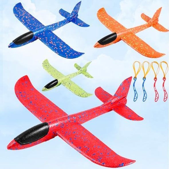 4Pcs Foam Airplane Toys 17Inch Throwing Foam Plane For Outdoor Sport Game 2 Flight Mode Glider Airplane Flying Toy With Rubber String Launch s For 3 4 5 6 7 8 9 Years Old Boys Girls 4Pcs Foam Airplane Toys 17Inch Throwing Foam Plane For Outdoor Sport Game 2 Flight Mode Glider Airplane Flying Toy With Rubber String Launch s For 3 4 5 6 7 8 9 Years Old Boys Girls