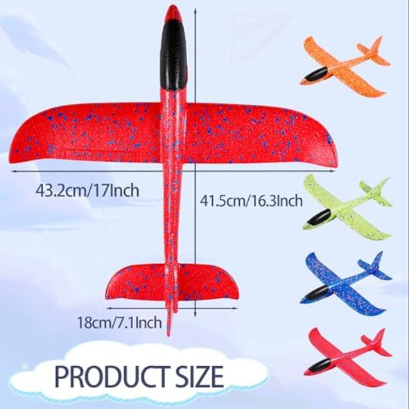 4Pcs Foam Airplane Toys 17Inch Throwing Foam Plane For Outdoor Sport Game 2 Flight Mode Glider Airplane Flying Toy With Rubber String Launch s For 3 4 5 6 7 8 9 Years Old Boys Girls 4Pcs Foam Airplane Toys 17Inch Throwing Foam Plane For Outdoor Sport Game 2 Flight Mode Glider Airplane Flying Toy With Rubber String Launch s For 3 4 5 6 7 8 9 Years Old Boys Girls