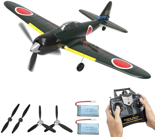 Rc Airplane 4 Channel Romote Control Airplane Ready To Fly Zero Fighter 2.4Ghz Rc Plane For BeginnersKidAdults With 6-Axis Gyro Stabilizer& One Key Aerobatic