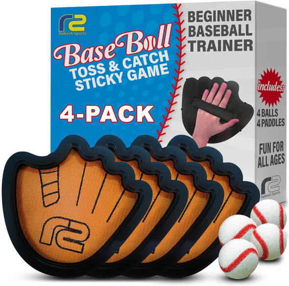 Toss And Catch Ball Game Set - Easy To Use Sticky Balls & Beginner Baseball Training Glove - Premium Toy Paddle Fits All Hand Sizes From Toddlers To Teens & Adults - Fun Idea For Boys And Girls Toss And Catch Ball Game Set - Easy To Use Sticky Balls & Beginner Baseball Training Glove - Premium Toy Paddle Fits All Hand Sizes From Toddlers To Teens & Adults - Fun Idea For Boys And Girls