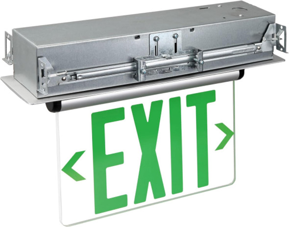 Rp Lighting 14-Inch Red Led Recessed Single-Face Exit Sign With White Housing White Clear Rp Lighting 14-Inch Red Led Recessed Single-Face Exit Sign With White Housing White Clear