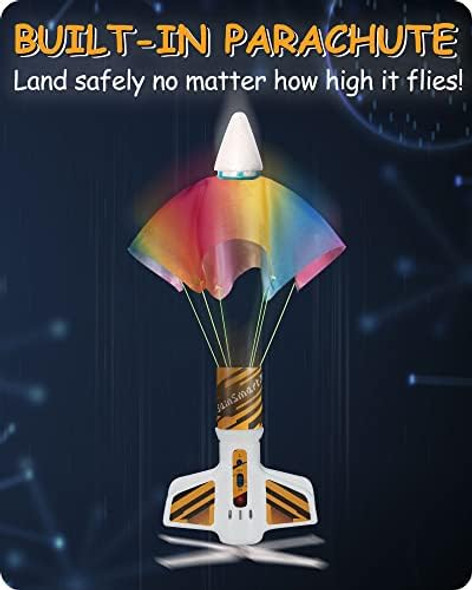 Sainsmart Jr. Rocket Launcher For Kids - Motorized Air Rocket Launch Up To 200 Ft Safely Land With Parachute Self-Launching Outdoor Toy White Sainsmart Jr. Rocket Launcher For Kids - Motorized Air Rocket Launch Up To 200 Ft Safely Land With Parachute Self-Launching Outdoor Toy White