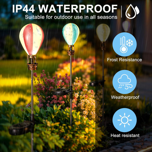 Solar Pathway Lights Outdoor - Hot Air Balloon Solar Lights Outdoor Waterproof For Outside Patio Pathway Garden Yard Path Walkway Fence Lawn Decor4 Pack