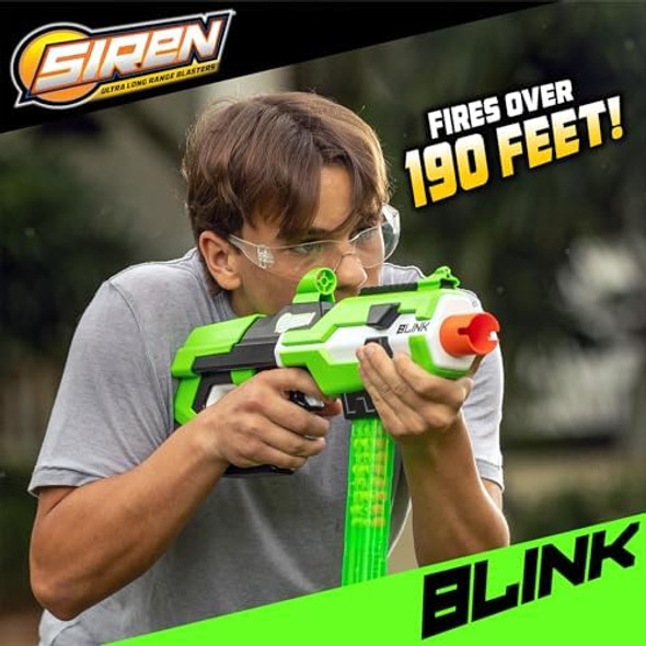 Siren Blasters Blink Motorized Rapid-Fire Ultra Long Range Foam Dart Blaster Single Shot Burst Or Fully Auto Flywheel Launcher190 Ft Range 200 Fps 20-Dart Mag Rechargeable Lipo Battery Ages 14+ Siren Blasters Blink Motorized Rapid-Fire Ultra Long Range Foam Dart Blaster Single Shot Burst Or Fully Auto Flywheel Launcher190 Ft Range 200 Fps 20-Dart Mag Rechargeable Lipo Battery Ages 14+