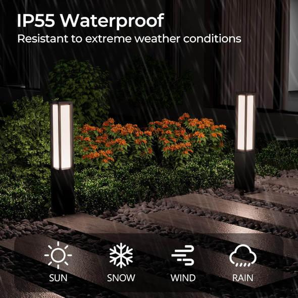 Skyglow Bollard Light 120V-277V Line Voltage 32" Aluminum Led Ip55 Waterproof Outdoor Modern Landscape Path Lights 10W 1000Lm Curb Appeal For Garden Pathway Lawn Patio Courtyard Driveway Decoration