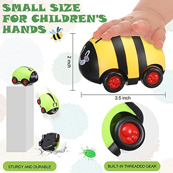 Skylety 6 Pieces Animals Pull Back Cars Friction Powered Push And Go Back And Forth Vehicles Car Toys Friction Powered Vehicle Playset Toys