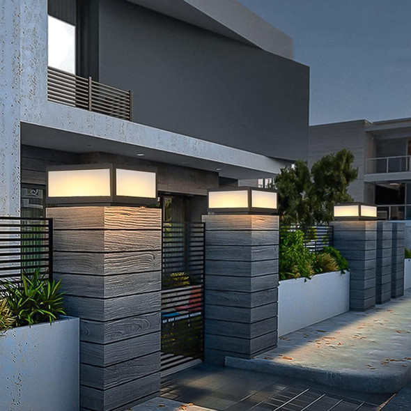 Slawa Outdoor Post Caps Light With Pier Mount Base Column Cap Lamps Black Waterproof Pole Lantern Light Fixture Square Exterior Pillar Lamp For Path Lawn Yard Slawa Outdoor Post Caps Light With Pier Mount Base Column Cap Lamps Black Waterproof Pole Lantern Light Fixture Square Exterior Pillar Lamp For Path Lawn Yard