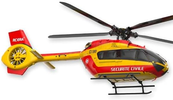 C190 H145 6Ch Remote Control Helicopter Aircraft For Adults Beginners Rc Heli Single Rotor No Ailerons Maintain Altitude Hover/Optical Flow Positioning Rtf 335Mm (Yellow 2-Battery)