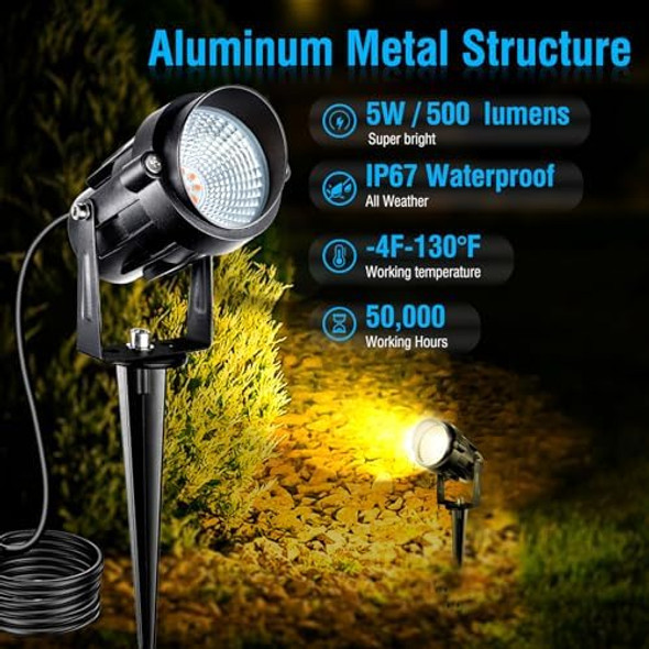 5W Low Voltage Landscape Lights With Connectors Ac/Dc 12V-24 Landscape Spotlights 3000K Warm White Waterproof Garden Yard Pathway Wall Tree Flag Landscaping Lights With Spike Stand 6 Pack 5W Low Voltage Landscape Lights With Connectors Ac/Dc 12V-24 Landscape Spotlights 3000K Warm White Waterproof Garden Yard Pathway Wall Tree Flag Landscaping Lights With Spike Stand 6 Pack