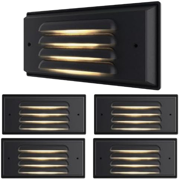 Sunco Lighting 4 Pack Outdoor Step Lights Led 12-24V Low Voltage Deck Lighting For Patio 200 Lm 3000K Warm White 5W Ip65 Rated Waterproof Aluminum/Plastic Housing Bronze - Fcc Rohs Etl Sunco Lighting 4 Pack Outdoor Step Lights Led 12-24V Low Voltage Deck Lighting For Patio 200 Lm 3000K Warm White 5W Ip65 Rated Waterproof Aluminum/Plastic Housing Bronze - Fcc Rohs Etl