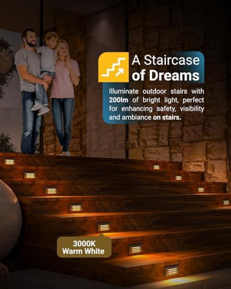 Sunco Lighting 4 Pack Outdoor Step Lights Led 12-24V Low Voltage Deck Lighting For Patio 200 Lm 3000K Warm White 5W Ip65 Rated Waterproof Aluminum/Plastic Housing Bronze - Fcc Rohs Etl Sunco Lighting 4 Pack Outdoor Step Lights Led 12-24V Low Voltage Deck Lighting For Patio 200 Lm 3000K Warm White 5W Ip65 Rated Waterproof Aluminum/Plastic Housing Bronze - Fcc Rohs Etl