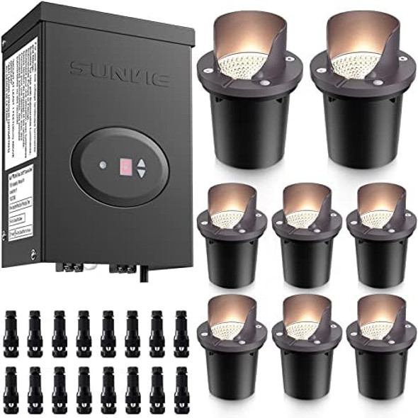 Sunvie 8 Pack Led Low Voltage Landscape Lights With Transformer And Connector 200W Landscape Lighting Transformer With Timer And Photocell Sensor Etl Listed Waterproof Warm White Well Lights Sunvie 8 Pack Led Low Voltage Landscape Lights With Transformer And Connector 200W Landscape Lighting Transformer With Timer And Photocell Sensor Etl Listed Waterproof Warm White Well Lights