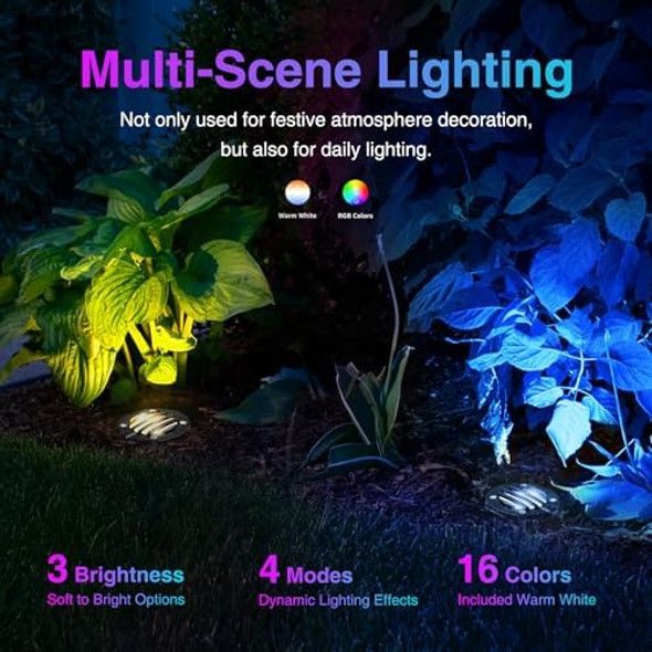 Sunvie Rgbw Well Lights Landscape Led In Ground Color Changing Low Voltage Well Lights 12-24V Waterproof Outdoor Landscape Lighting Grated Top In Ground Light For Pathway Garden Yard Etl 8 Pack Sunvie Rgbw Well Lights Landscape Led In Ground Color Changing Low Voltage Well Lights 12-24V Waterproof Outdoor Landscape Lighting Grated Top In Ground Light For Pathway Garden Yard Etl 8 Pack