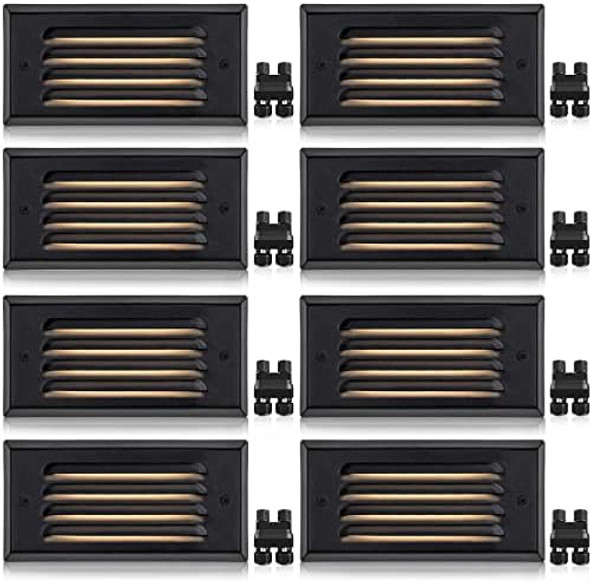 Sunvie Low Voltage Step Lights 5W Led Step Lights Outdoor 3000K Low Voltage Deck Light With Horizontal Louver Faceplate Deck Stair Light For Stairs Fence Post Fastlock2 Connectors Included 8 Pack Sunvie Low Voltage Step Lights 5W Led Step Lights Outdoor 3000K Low Voltage Deck Light With Horizontal Louver Faceplate Deck Stair Light For Stairs Fence Post Fastlock2 Connectors Included 8 Pack