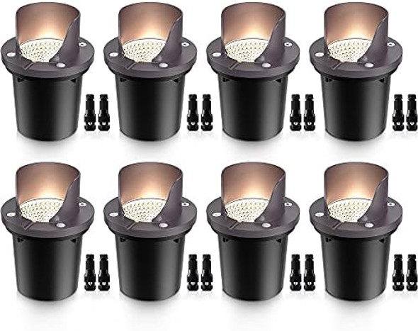 Sunvie 12W Low Voltage Landscape Lighting Waterproof Outdoor In-Ground Lights Shielded Led Well Lights 12V-24V Warm White Landscape Lighting For Pathway Garden Fence Deck 8 Pack With Wire Connectors Sunvie 12W Low Voltage Landscape Lighting Waterproof Outdoor In-Ground Lights Shielded Led Well Lights 12V-24V Warm White Landscape Lighting For Pathway Garden Fence Deck 8 Pack With Wire Connectors