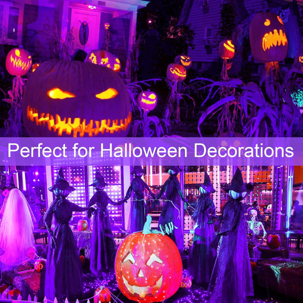 Sunvie 6 Pack Halloween Led Black Lights12W Black Light Spotlight Outdoor 120V Outdoor Blacklight Spotlight Waterproof Halloween Blacklight Spot Light For Glow Party Fluorescent Body Paint