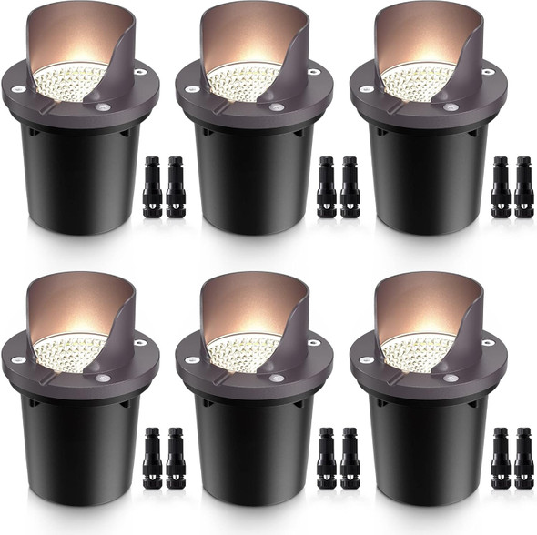 Sunvie 12W Low Voltage Landscape Lights Waterproof Outdoor In-Ground Lights Shielded Led Well Lights 12V-24V Warm White Landscape Lighting For Pathway Garden Fence Deck 6 Pack With Wire Connectors Sunvie 12W Low Voltage Landscape Lights Waterproof Outdoor In-Ground Lights Shielded Led Well Lights 12V-24V Warm White Landscape Lighting For Pathway Garden Fence Deck 6 Pack With Wire Connectors