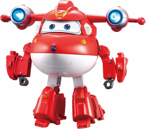 Super Wings - 6'' Deluxe Transforming Supercharged Paul Airplane Toys Action Figure Plane To Robot Toy Plane Vehicle For Preschool Kids 3 4 5 Year Old Boys Girls Light And Sound Effects