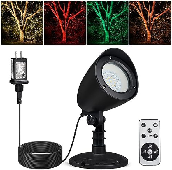 Suraielec Led Spotlight Remote Control Spot Lights Outdoor Indoor Plant Uplighting With Base Landscape Light For Yard Trees Holiday Decor Red Green Yellow Warm Glow Waterproof 10Ft Cord Suraielec Led Spotlight Remote Control Spot Lights Outdoor Indoor Plant Uplighting With Base Landscape Light For Yard Trees Holiday Decor Red Green Yellow Warm Glow Waterproof 10Ft Cord