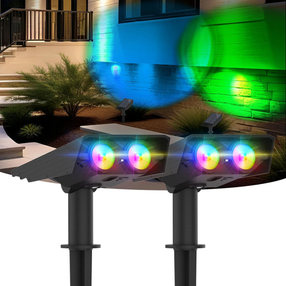 T-Sun Solar Spotlights For Flag Outdoor Led Landscape Lights With Sunset Projection 2 Modes Waterproof Solar Lights For Trees Garden Yard Patio Wall (White 2 Pack) T-Sun Solar Spotlights For Flag Outdoor Led Landscape Lights With Sunset Projection 2 Modes Waterproof Solar Lights For Trees Garden Yard Patio Wall (White 2 Pack)