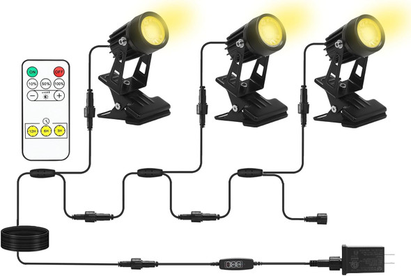 Taysing Outdoor Spotlight Landscape Spot Lights Plug In Light 15W Waterproof Garden Lights Led Spotlights With Clip Yard Outdoor Electric For Lawn Yard Garden Ground Indoor Exterior