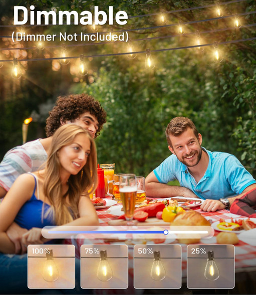 Tenmiro 200Ft Outdoor String Lights Ultra Long Led Patio Lights With Shatterproof High Brightness S11 Edison Bulbs Outside Hanging Light Waterproof For Backyard Deck Porch Party Decor 2700K