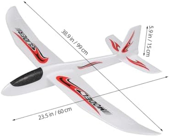 Toyandona Foam Glider Airplane Toys 39 Inch Large Aircraft Hand Throwing Planes 2 Flight Mode Flying Toy For Kids Birthday Party Favors Outdoor Yard Games For Children Kids