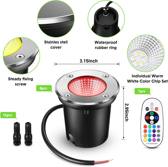 Tuanse 16 Pack Low Voltage Landscape Lights With 32 Connectors And 2 Remotes Rgbw Colored Led Well Lighting 12V-24V Waterproof Outdoor In Ground Lights For Garden Pathway Deck Tuanse 16 Pack Low Voltage Landscape Lights With 32 Connectors And 2 Remotes Rgbw Colored Led Well Lighting 12V-24V Waterproof Outdoor In Ground Lights For Garden Pathway Deck