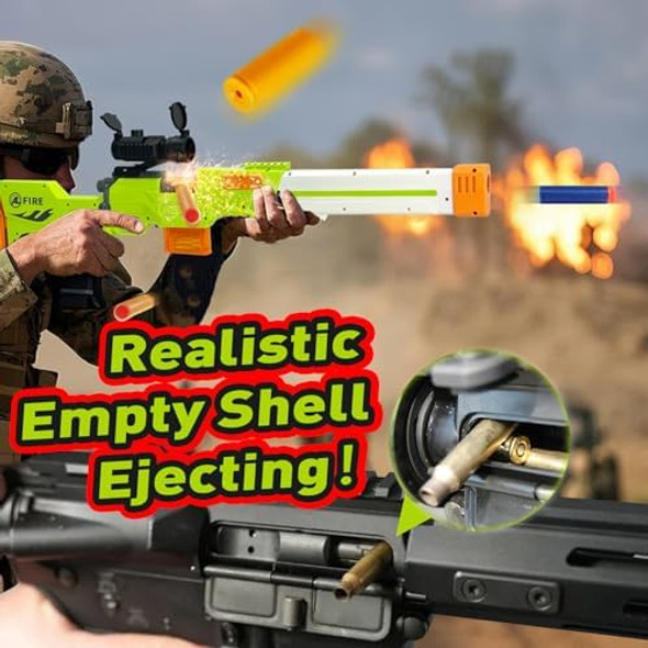 Soft Bullet Foam Blaster Toy Gun - Realistic Empty Shell Ejecting Sniper Rifle With 40 Safe Darts 2 Mags & 12 Shells Safe Eva Foam Outdoor Battle For Kids Teens Soft Bullet Foam Blaster Toy Gun - Realistic Empty Shell Ejecting Sniper Rifle With 40 Safe Darts 2 Mags & 12 Shells Safe Eva Foam Outdoor Battle For Kids Teens