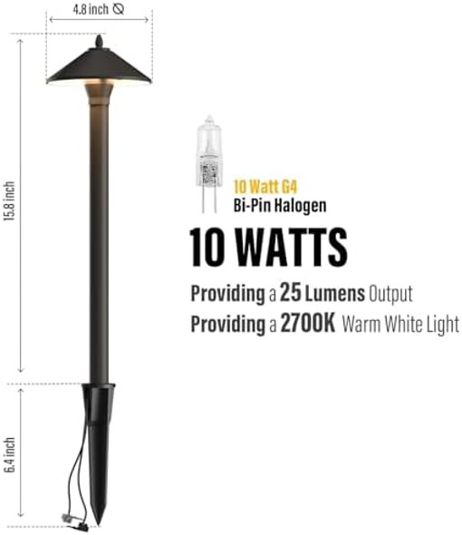 Low Voltage Pathway Lights 10W Outdoor Landscape Lighting 2700K Warm White Walkway Lights Bronze Metal Pro Style Sideway Light With Stakes And Cable Connector Low Voltage Pathway Lights 10W Outdoor Landscape Lighting 2700K Warm White Walkway Lights Bronze Metal Pro Style Sideway Light With Stakes And Cable Connector