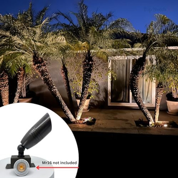 Solid Brass Outdoor Landscape Spotlights 12V Heavy Duty Low Voltage Led Spot Light Waterproof For Garden And Yard Up Lighting Brushed Bronze Accent Lighting Fixture Without Bulb (Classic 1 Pack)