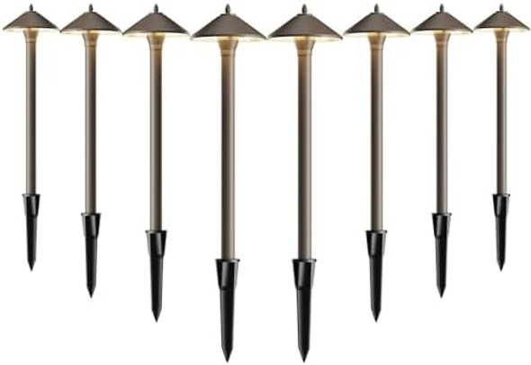 Pro Style Pathway Lights Outdoor Landscape Lighting Kit 8Pk Low Voltage 10W Halogen 25 Lumen Walkway Lights 12V Ac Warm White Metal Hardwired Path Light With Connectors And Spike Stakes Pro Style Pathway Lights Outdoor Landscape Lighting Kit 8Pk Low Voltage 10W Halogen 25 Lumen Walkway Lights 12V Ac Warm White Metal Hardwired Path Light With Connectors And Spike Stakes