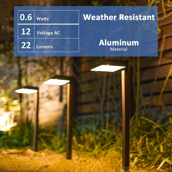 Low Voltage Pathway Lights 8Pk Outdoor Metal Landscape Lighting Kit 12V Ac 0.6W 22 Lumen Led Path Lights With Connectors And Stakes Warm White Hardwired Walkway Light Low Voltage Pathway Lights 8Pk Outdoor Metal Landscape Lighting Kit 12V Ac 0.6W 22 Lumen Led Path Lights With Connectors And Stakes Warm White Hardwired Walkway Light