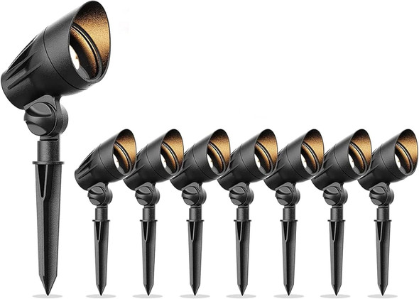 Landscape Lighting Outdoor Spot Lights 50Watt Halogen Spotlights 12V Floodlight Low Voltage Lighting 3000K Warm White With Connector And Stake 8Pack Landscape Lighting Outdoor Spot Lights 50Watt Halogen Spotlights 12V Floodlight Low Voltage Lighting 3000K Warm White With Connector And Stake 8Pack