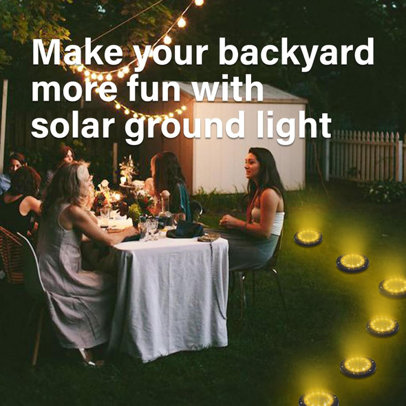 Solar Ground Light - 12 Leds Garden Light Waterproof With 800Mah Built-In Battery Stainless Steel Housing Disc Lights For Pathway Yard Stairs Including Pe Stake 4 Packs / Warm White Solar Ground Light - 12 Leds Garden Light Waterproof With 800Mah Built-In Battery Stainless Steel Housing Disc Lights For Pathway Yard Stairs Including Pe Stake 4 Packs / Warm White