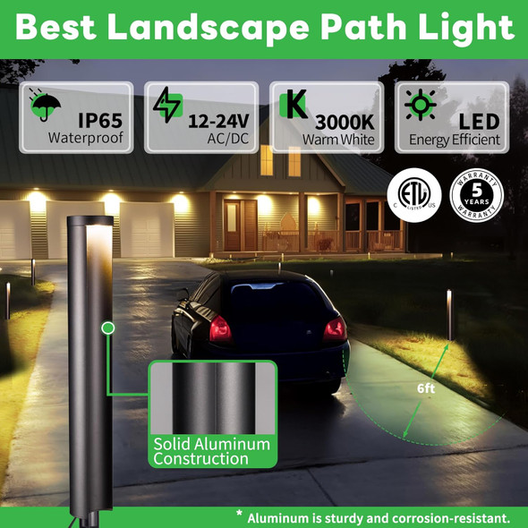 Low Voltage Pathway Lights Led Landscape Path Lights Outdoor Waterproof Ip65 Wired Black Aluminum 5W 200Lm For Walkway Sidewalk 4 Pack Low Voltage Pathway Lights Led Landscape Path Lights Outdoor Waterproof Ip65 Wired Black Aluminum 5W 200Lm For Walkway Sidewalk 4 Pack