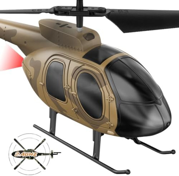 Vatos Remote Control Helicopter For Kids Camouflage Rc Helicopter 2.4Ghz Radio Controlled Helicopter With Gyro 3 Channel Indoor Toy One-Key Take-Off For Boys Adults