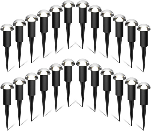 Low Voltage Landscape Pathway Lighting 6Pk 1.5W Led Mushroom Lights 35Lumen Wired Walkway Light 3000K Warm White Driveway & Sideway Lights Metal Black Finish With Connector Stake Low Voltage Landscape Pathway Lighting 6Pk 1.5W Led Mushroom Lights 35Lumen Wired Walkway Light 3000K Warm White Driveway & Sideway Lights Metal Black Finish With Connector Stake