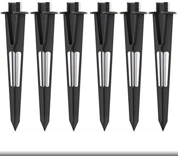 Landscape Lighting Stake Metal Outdoor 6 Pack Sturdy Solid Ground Spike Die-Cast Aluminum For Flood Light Pathway Light'S Stakes