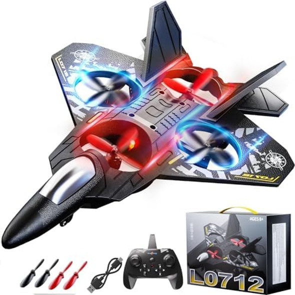 Foam Remote Control Airplane Drone For Kids Ages 8-12 Remote Control Jet With Lights 360° Flips Auto Hover Headless Mode One-Key Take Off & Landing Outdoor Flying Toy For Boys Foam Remote Control Airplane Drone For Kids Ages 8-12 Remote Control Jet With Lights 360° Flips Auto Hover Headless Mode One-Key Take Off & Landing Outdoor Flying Toy For Boys