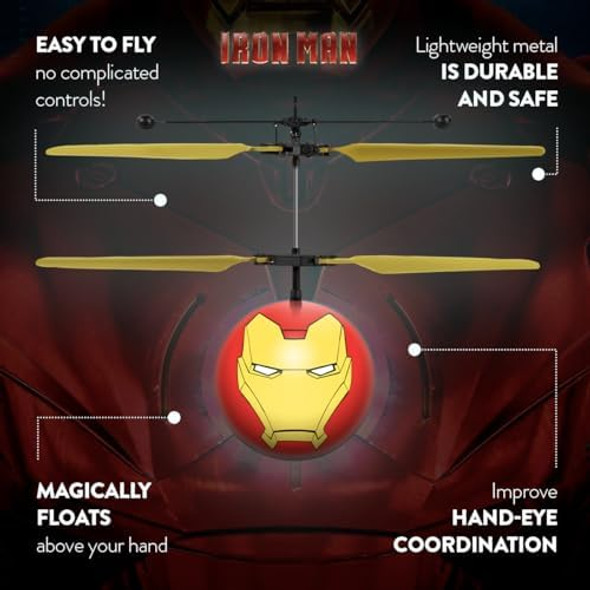 World Tech Toys Marvel Iron Man Flying Heli Ball - Motion Sensing Helicopter - Official Marvel Licensed Product - For Kids Ages 6 7 8 9 10 11 12 World Tech Toys Marvel Iron Man Flying Heli Ball - Motion Sensing Helicopter - Official Marvel Licensed Product - For Kids Ages 6 7 8 9 10 11 12